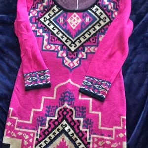 Pink sweater dress